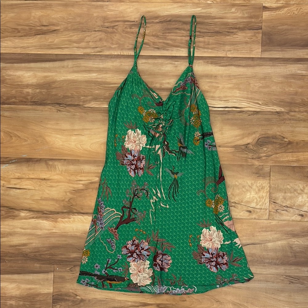 Zara Green Floral Mini Dress